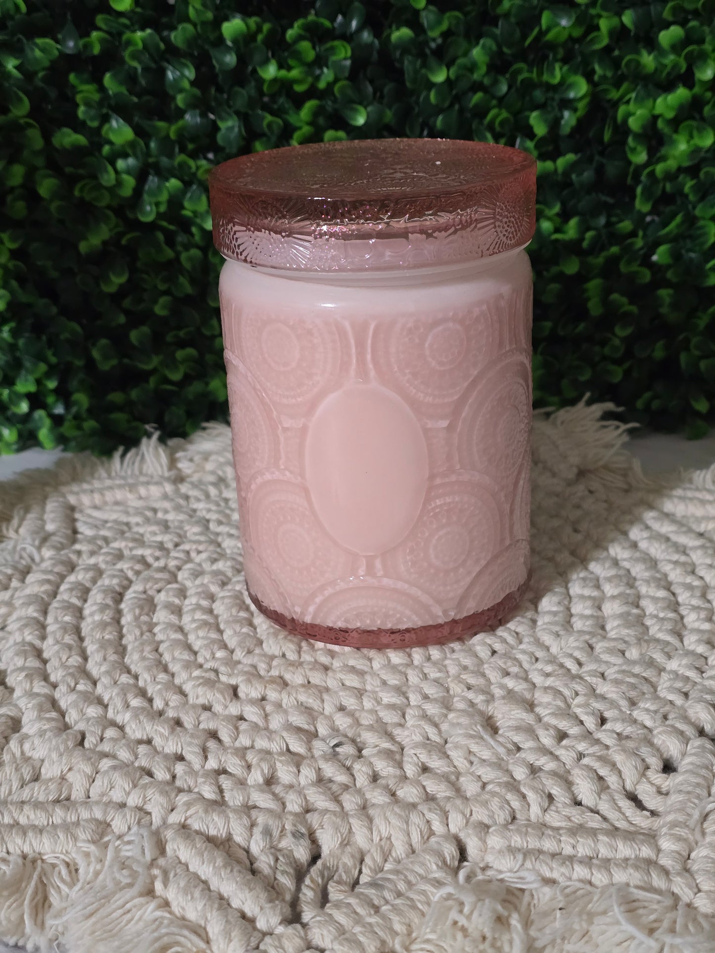 Pink Large Embossed Jar