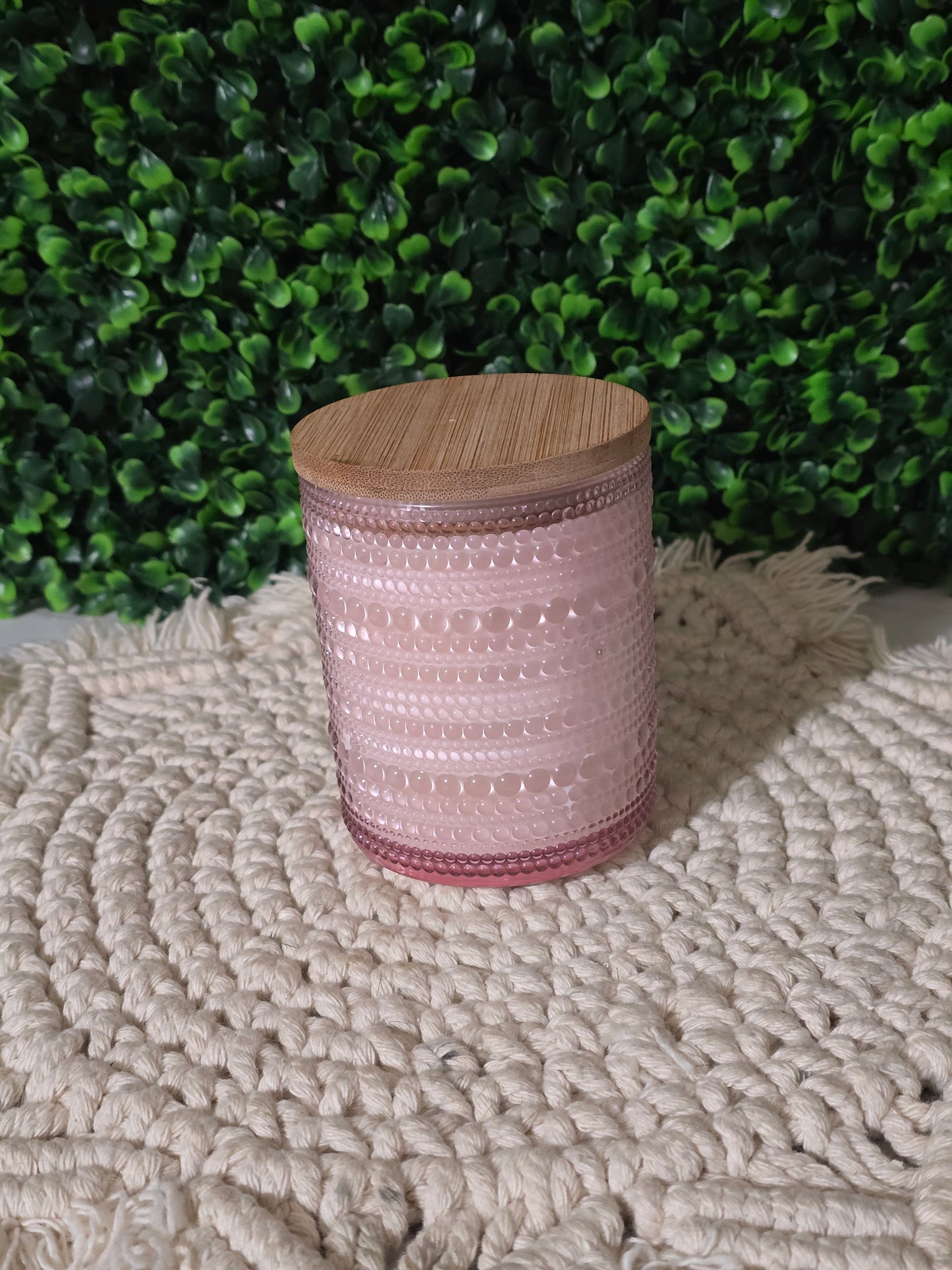 Pink Bubble Jar with Lid