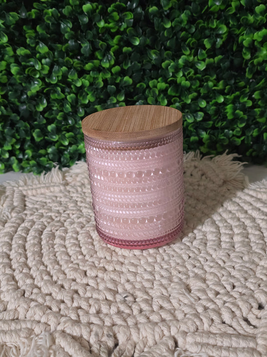 Pink Bubble Jar with Lid
