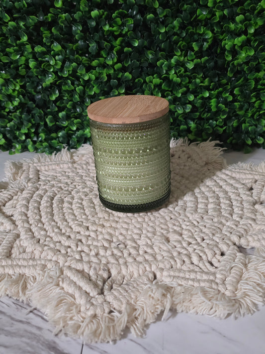 Green Bubble Jar with Lid